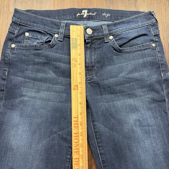 7 For All Mankind Jeans Womens 29 Blue Dojo Blue Santiago Mid Rise - Picture 8 of 10